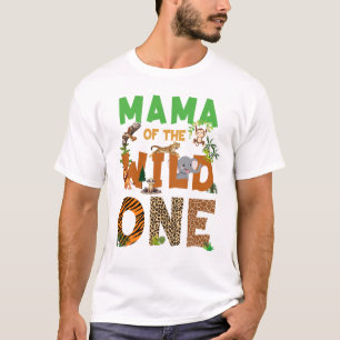 Mama Of The Birthday Wild One Safari Birthday Boy T-Shirt