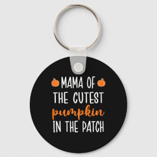 Mama Of The Cutest Pumpkin In The Patch Halloween Key Ring