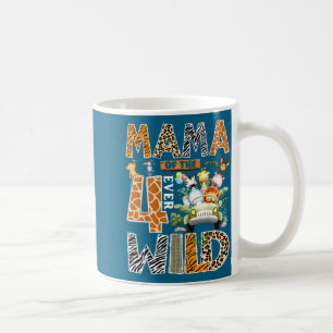 Mama of the four wild safari jungle 4th birthday coffee mug
