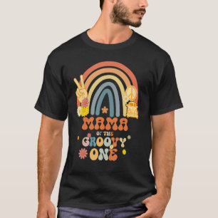 Mama Of The Groovy One Rainbow Boho Birthday Party T-Shirt