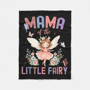 Mama of the little fairy first birthday girl famil fleece blanket