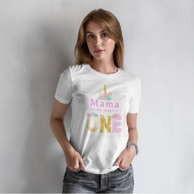 Mama of the Magical One Unicorn 1st Birthday T-Shirt (Creator Uploaded)