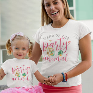 "Mama of the Party Animal" Kids Birthday Party T-Shirt