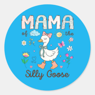 Mama Of The Silly Goose 1st Birthday Girl Matching Classic Round Sticker