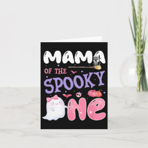 Mama Of The Spooky One 1st Birthday Halloween Pink Card