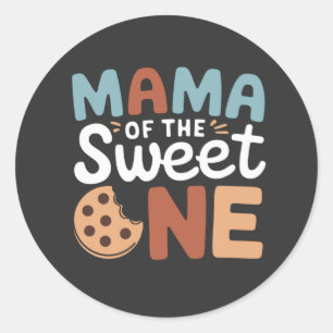 Mama Of The Sweet One Cookies and Milk mother day Classic Round Sticker