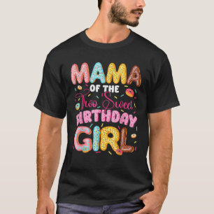 Mama Of The Two Sweet 2Nd Birthday Girl Doughnut L T-Shirt