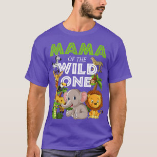 Mama of the Wild One Zoo Birthday Safari Jungle An T-Shirt