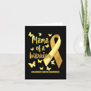 Mama Of Warrior Childhood Cancer Awareness Gold Ri Card