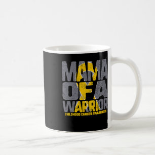 Mama Of Warrior Childhood Cancer Awareness Gold Ri Coffee Mug