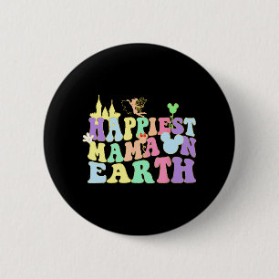 Mama On Earth Groovy Fun Mum Mummy Mother's Day 6 Cm Round Badge