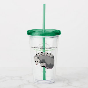 Mama Opossum & Family Reusable Cup and Straw