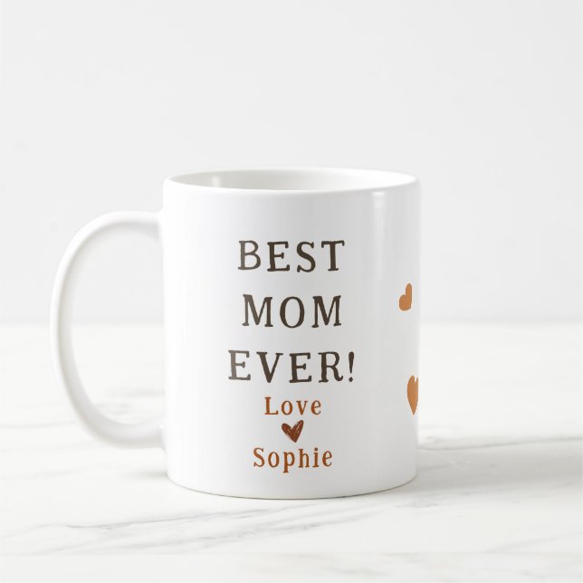 Mama Owl& Nestling Best Mum Ever Mother's Day  Coffee Mug (Left)
