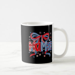 Mama patchwork patriotic coquette bow 4th of july coffee mug