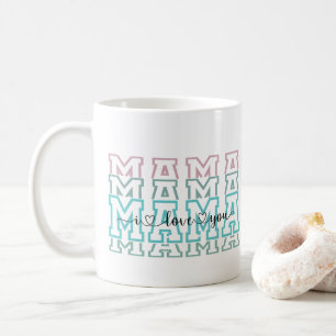 Mama Pattern Modern Mum Kids Names Mother's Day Coffee Mug