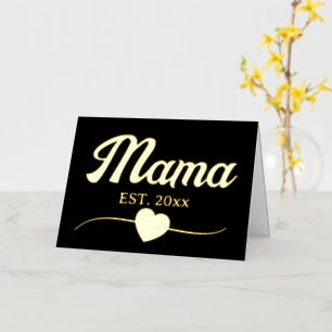 Mama personalised year custom text heart vintage foil greeting card