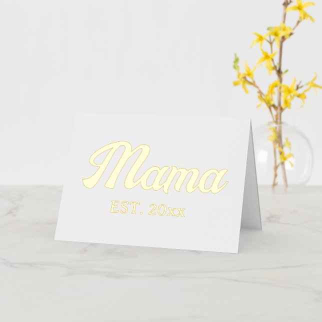 Mama personalised year custom text hearts foil greeting card (Yellow Flower)