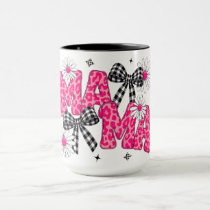 Mama/Pink Leopard/Bow Mug