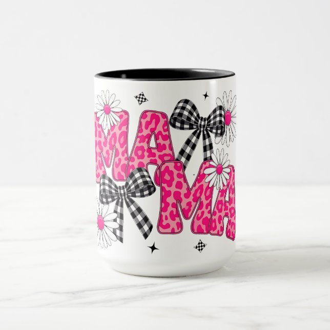 Mama/Pink Leopard/Bow Mug (Center)