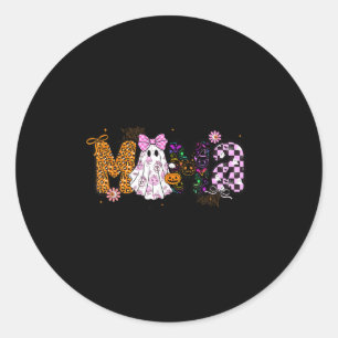 Mama Pumpkin Fall Coquette Lace Bow Thanksgiving M Classic Round Sticker