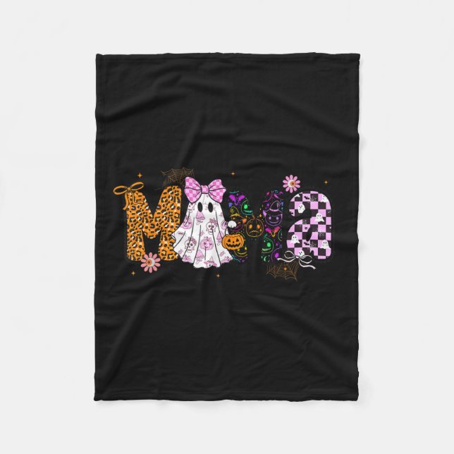 Mama Pumpkin Fall Coquette Lace Bow Thanksgiving M Fleece Blanket (Front)