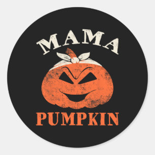 Mama Pumpkin Matching Family Halloween Thanksgivin Classic Round Sticker