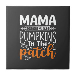 Mama Pumpkins Patch Halloween Design_1 Ceramic Tile