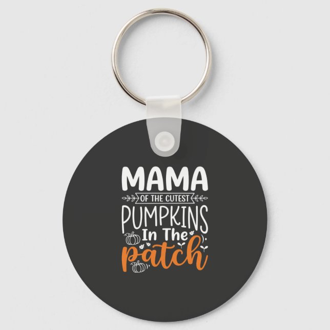Mama Pumpkins Patch Halloween Design_1 Key Ring (Front)