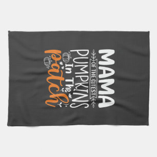 Mama Pumpkins Patch Halloween Design_1 Tea Towel