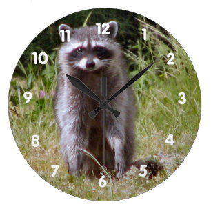 Mama Racoon Large Clock