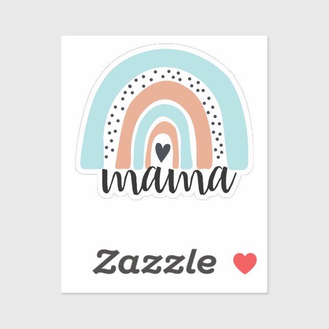 Mama Rainbow Blue Peach Sticker (Sheet)