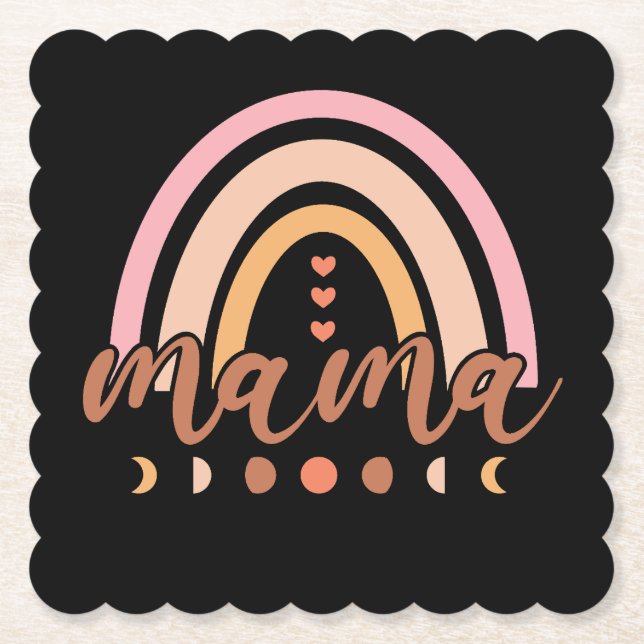 Mama Rainbow  Paper Coaster (Front)