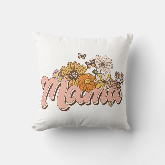 Mama Retro Floral Cushion (Front)