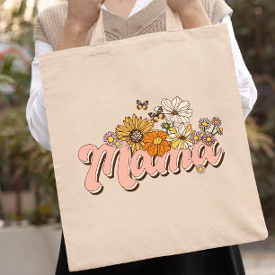 Mama Retro Floral Tote Bag