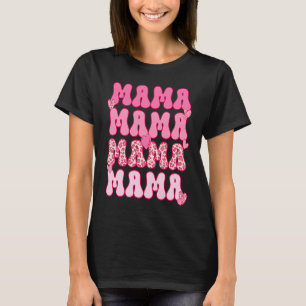 Mama Retro Leopard Valentine's Day for Mum T-Shirt
