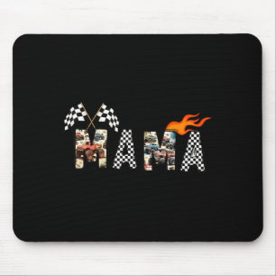 Mama Retro Monster Truck Racing Chequered Flag Mum Mouse Pad