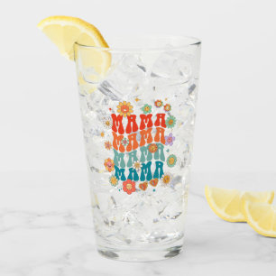 Mama Retro Vintage Gift For Mom Glass Cup