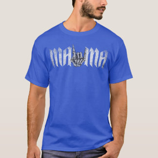 Mama Rock On Skeleton Hand Rock Roll Music Mom Mot T-Shirt