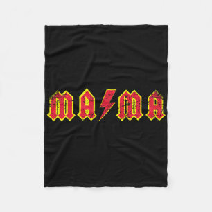 Mama Rocks Rock And Roll Mother's Day New Moms Dis Fleece Blanket