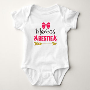 “Mama’s Bestie” Typography Pink Girly Baby Glam Baby Bodysuit