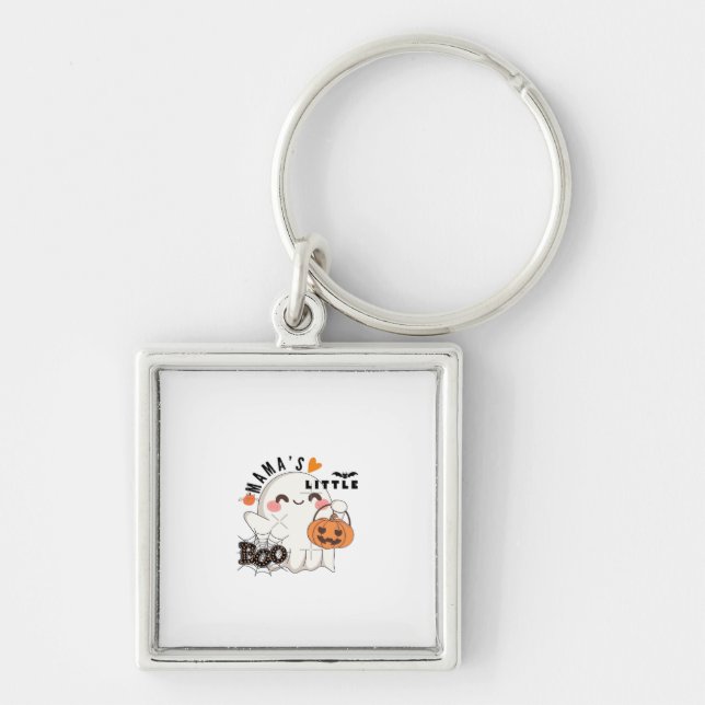 Mama’s Boo – Cute Kawaii Halloween Boo 2025 Graphi Key Ring (Front)
