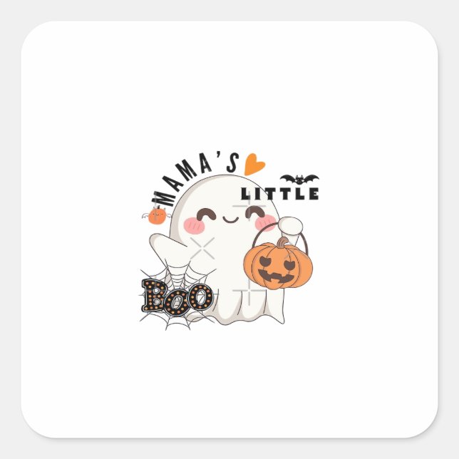 Mama’s Boo – Cute Kawaii Halloween Boo 2025 Graphi Square Sticker (Front)