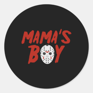 Mama´s Boy I Wish It Was Friday Halloween Classic Round Sticker