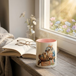 Mama’s Cosy Nest – Cute Bird Family Morning Mug