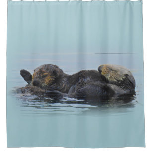 Mama Sea Otter and Her Babe, Shower Curtain