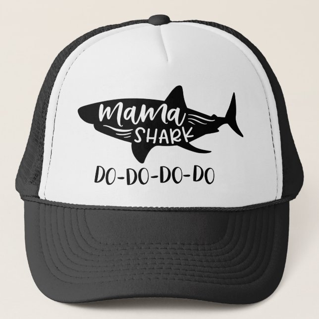 Mama Shark Do-Do-Do-Do Mummy Shark Funny Trucker Hat (Front)