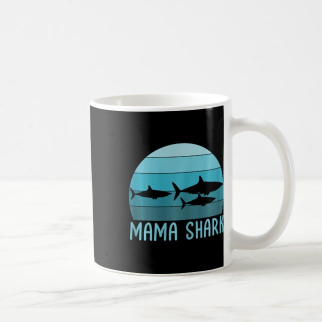 Mama Shark Mum Of 2 Mother's Day  Coffee Mug (Right)