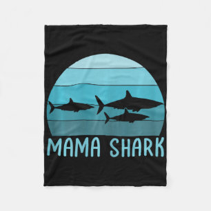 Mama Shark Mum Of 2 Mother's Day Fleece Blanket