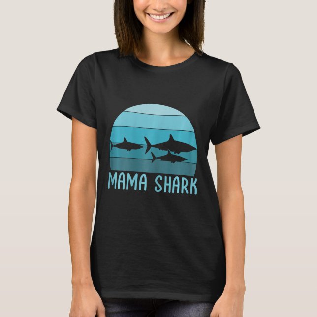 Mama Shark Mum Of 2 Mother's Day  T-Shirt (Front)