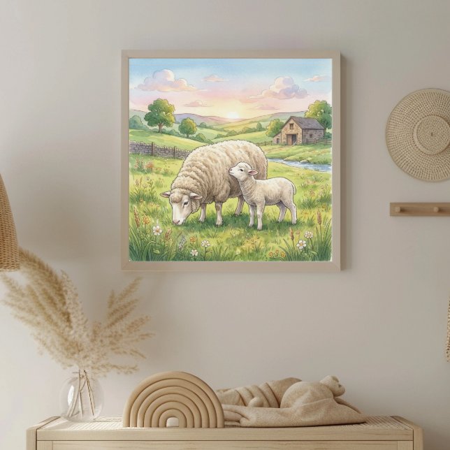 Mama Sheep and Lamb Nursery Poster (Creator Uploaded)